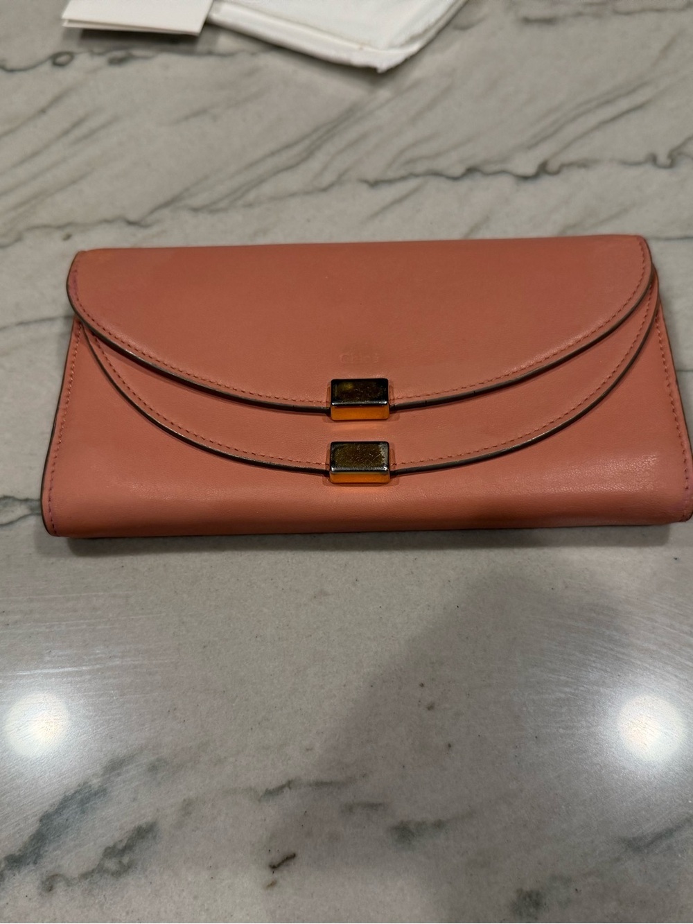 Chloé Georgia Pink Long Wallet Double Flap Gold Hardware Full Set Authentic 2013 - Picture 6 of 16